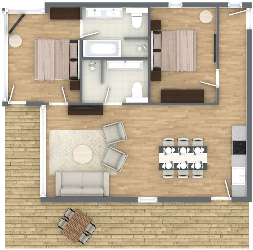 Grundriss Open Space Apartment