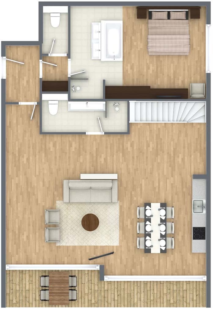 Grundriss Penthouse Erdgeschoss