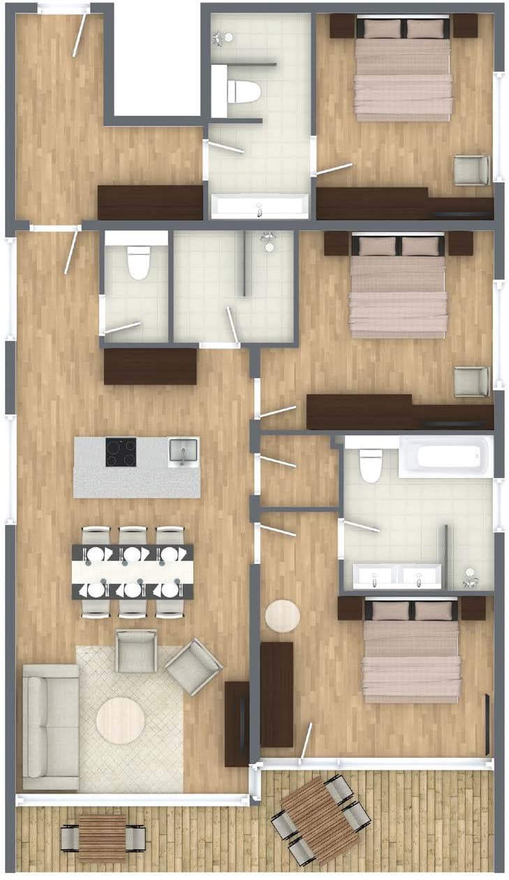 Grundriss teilbares Apartment